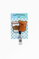 Coffee Bear Badge Reel