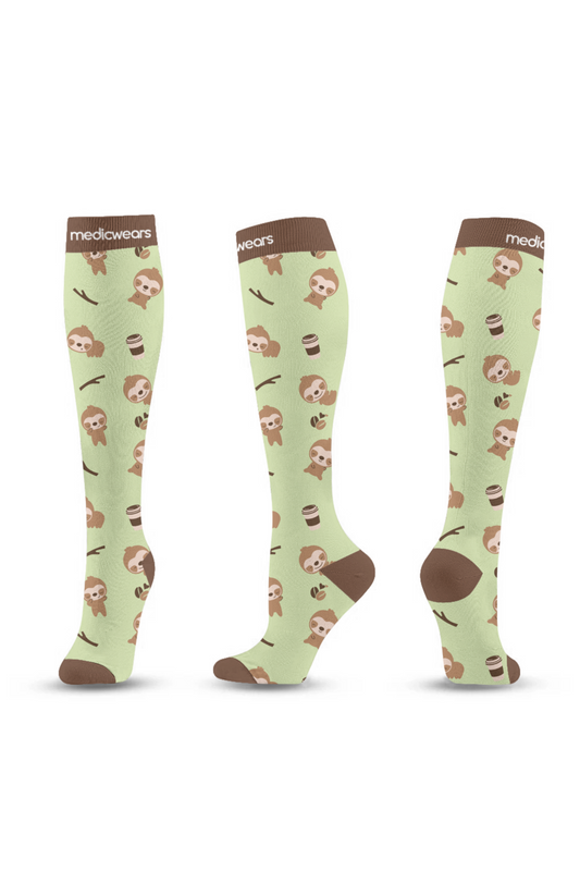Coffee Sloth Compression Socks