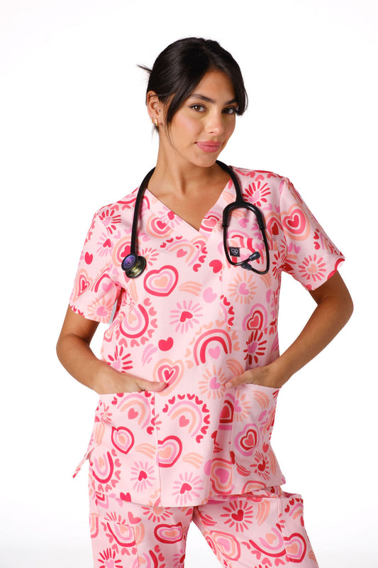 Sweet Heart Scrub Set