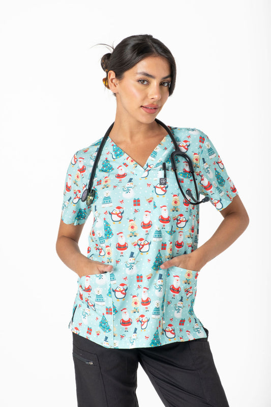 Polar Express Scrub Top