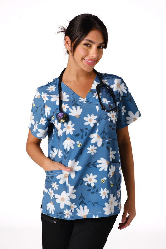 Dusky Daisy Scrub Top