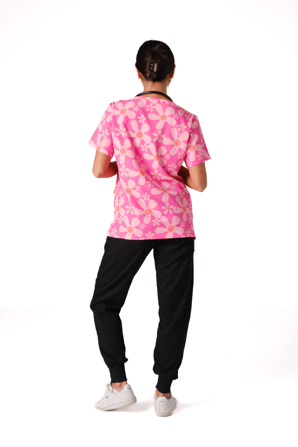 Groovy Pink Scrub Top