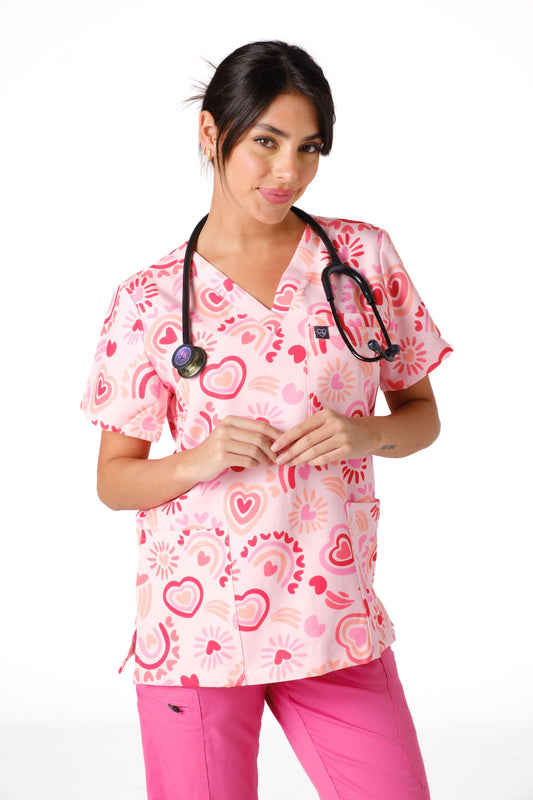 Sweet Heart Scrub Top