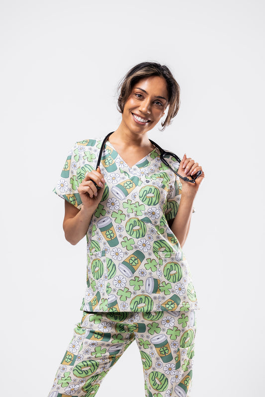 Lucky Latte Scrub Set