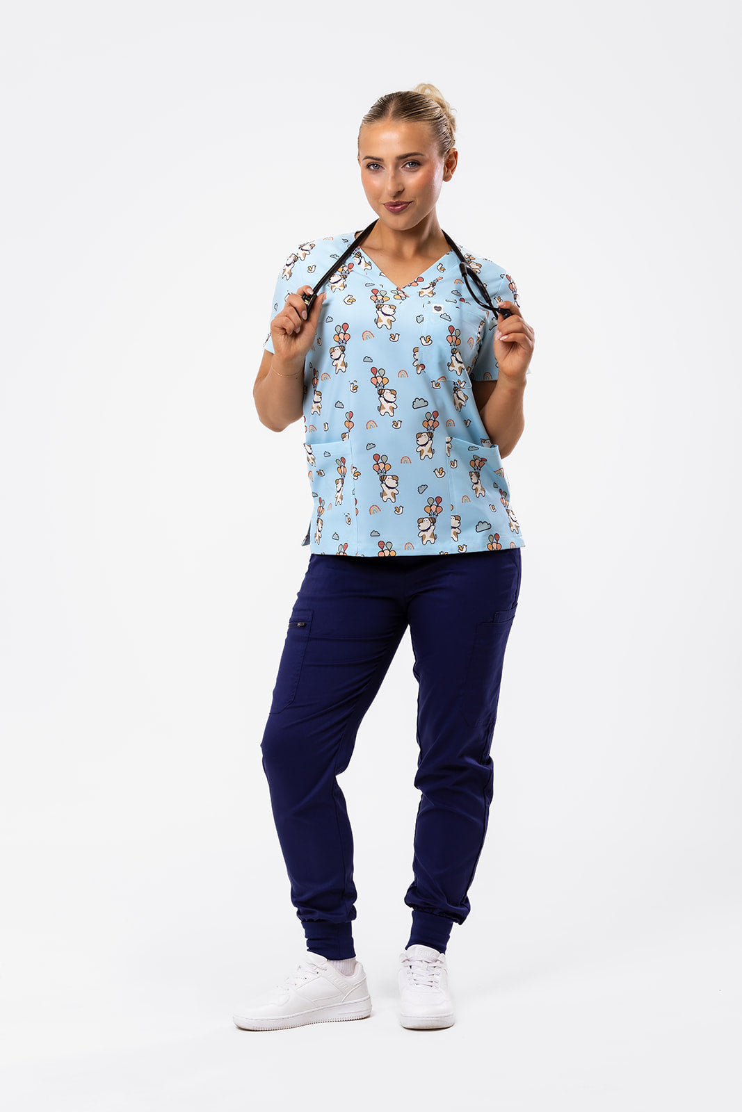 Floating Pups Scrub Top