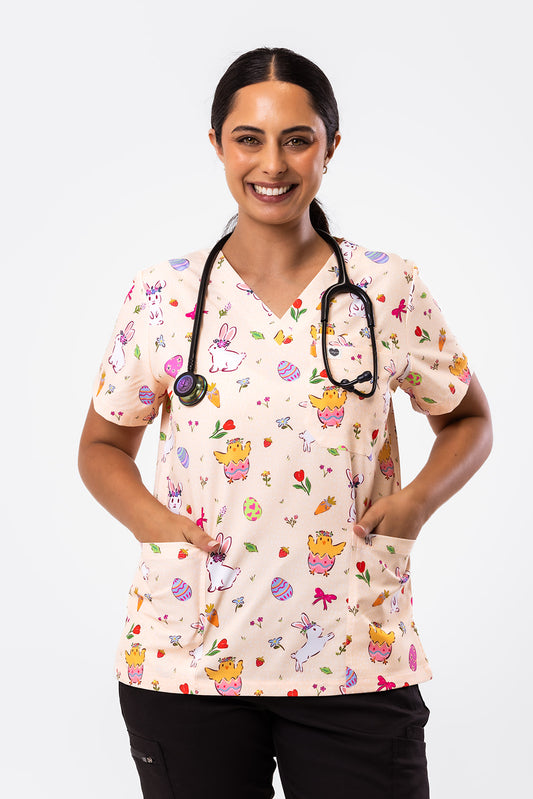 Hoppy Egg Hunt Scrub Top