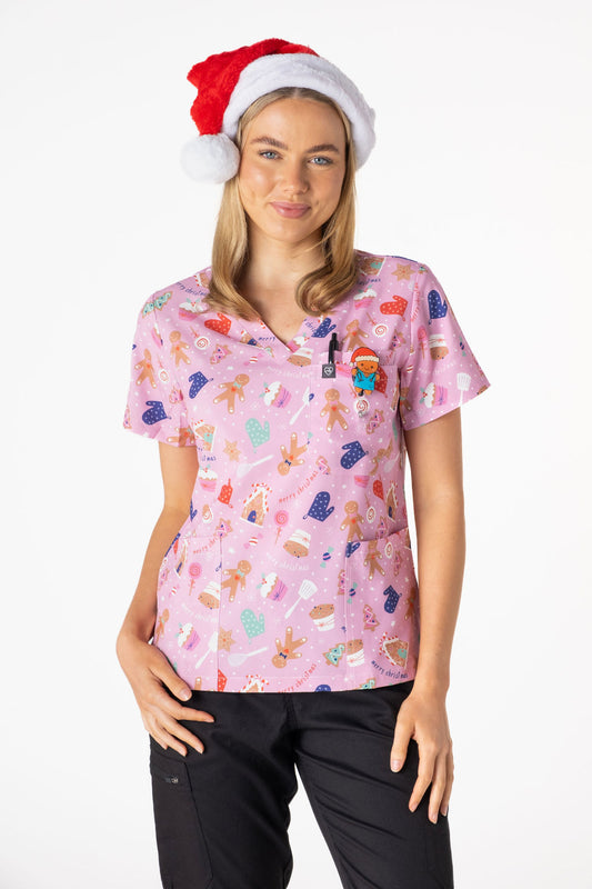 Christmas Cookies Scrub Top