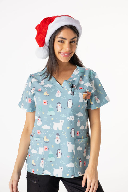 Pingu Scrub Top