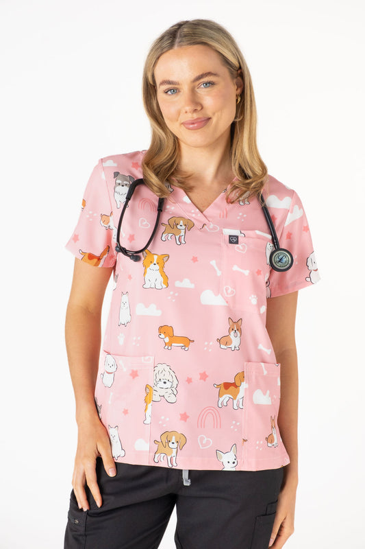 Puppy Love Scrub Top