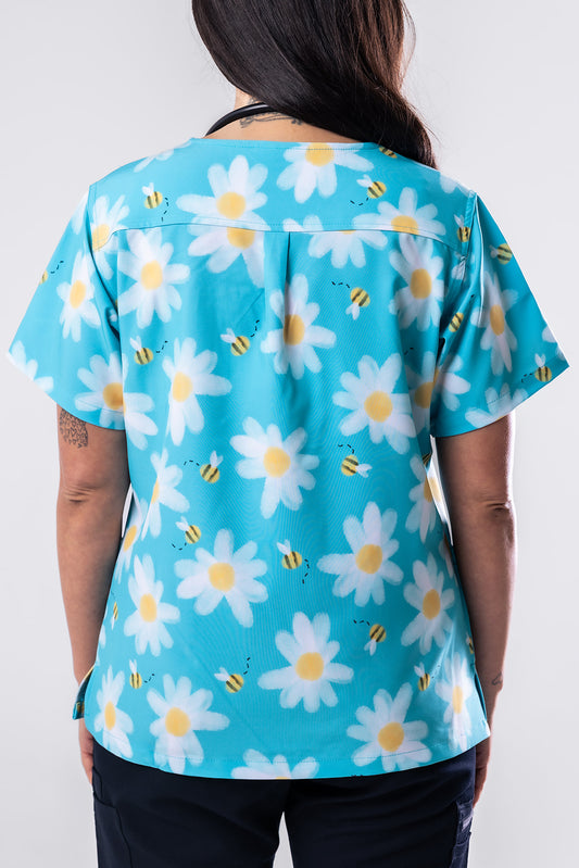 Bee & Daisy Scrub Top