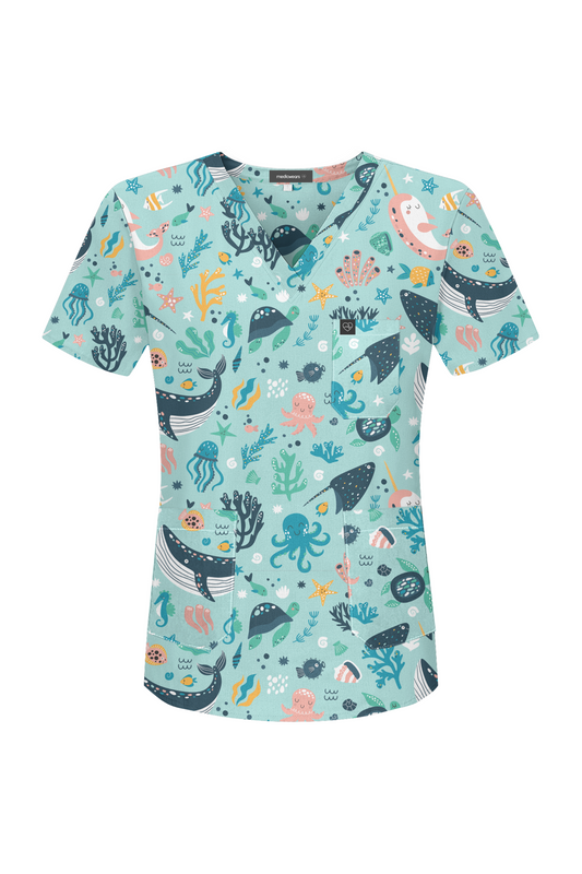 Fun print scrub tops hotsell