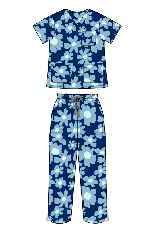 Frosty Blooms Scrub Set