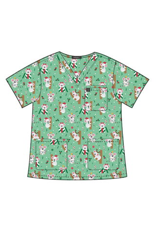 Koala Christmas Scrub Top