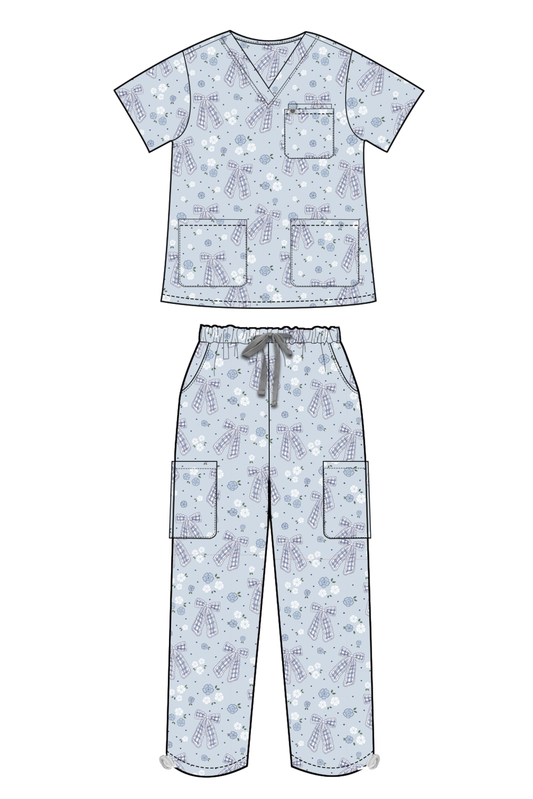 Vintage Ribbons Scrub Set