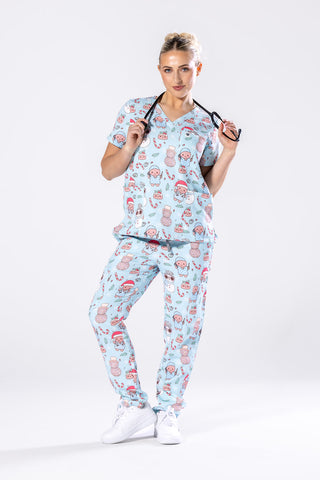 Disco Christmas Shift Scrub Set