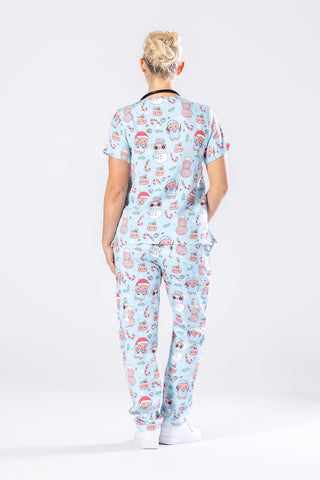 Disco Christmas Shift Scrub Set