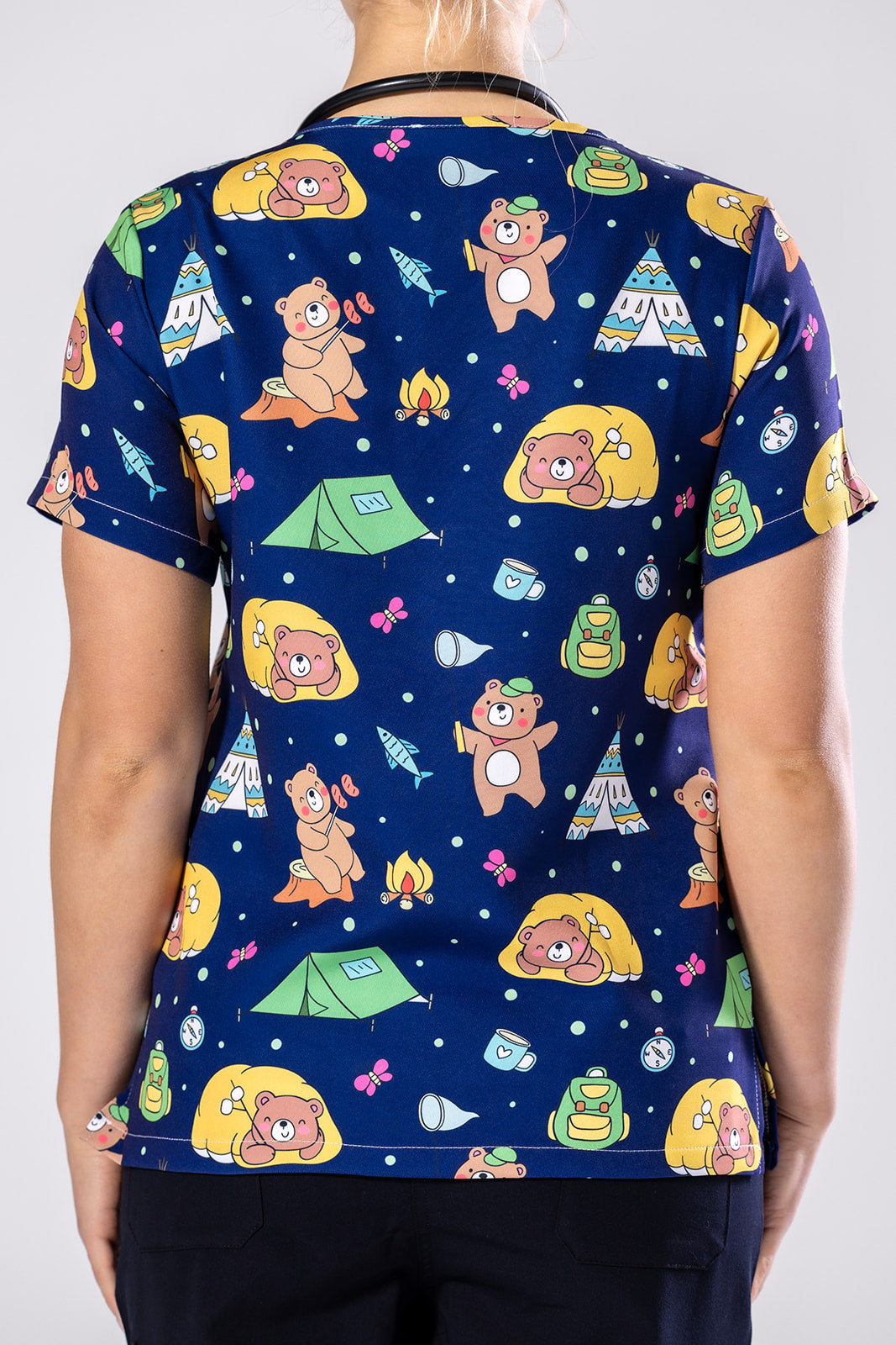 Camping Bears Scrub Top