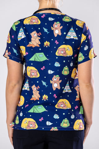 Camping Bears Scrub Top