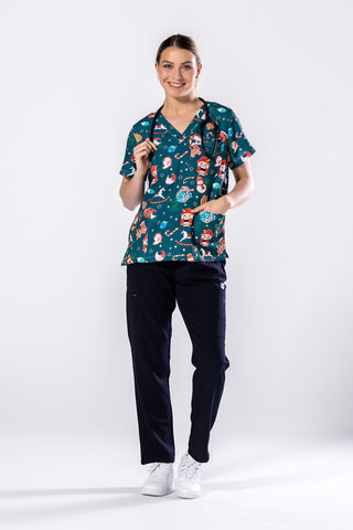 Santas Workshop Scrub Top