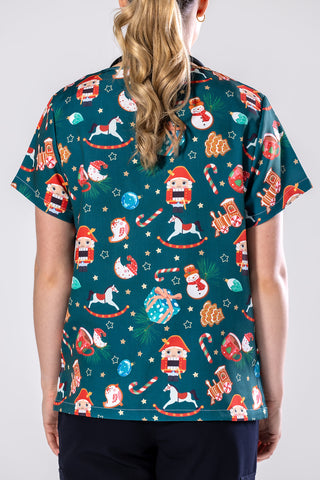 Santas Workshop Scrub Top