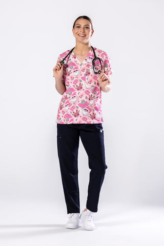 Groovy Santa Scrub Top