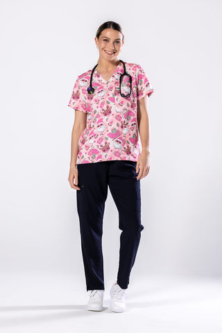 Groovy Santa Scrub Top
