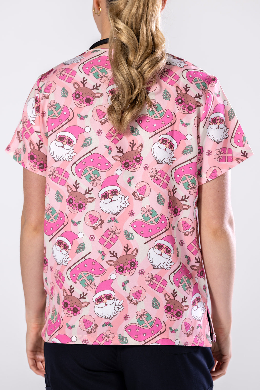 Groovy Santa Scrub Top TS