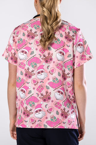 Groovy Santa Scrub Top