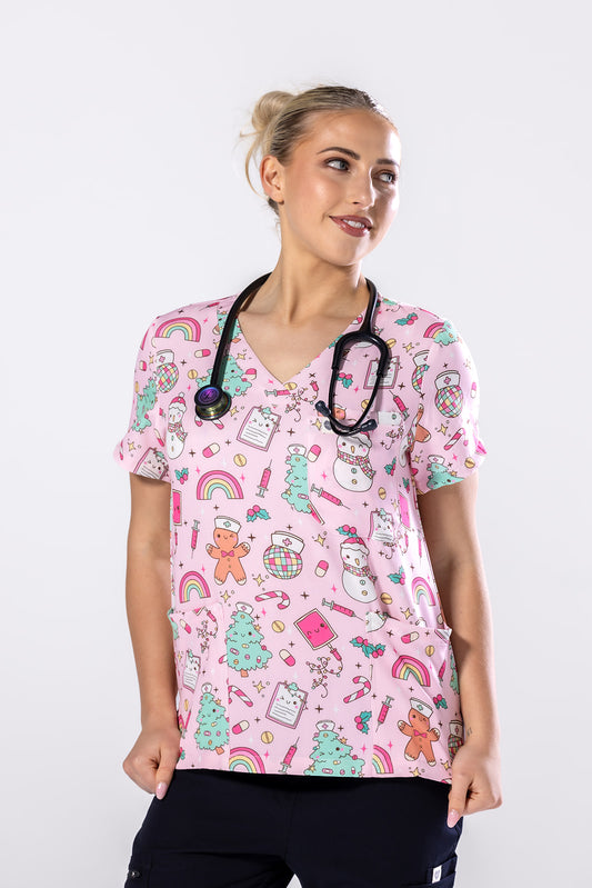 Festive Ward Scrub Top TS
