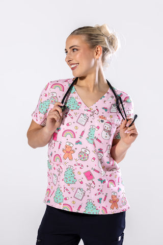 Festive Ward Scrub Top