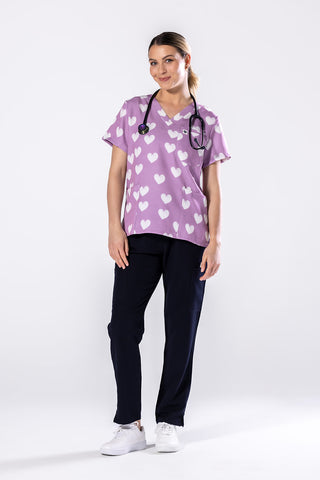 Lavender Love Scrub Top