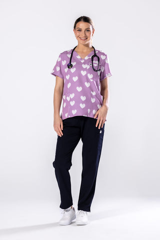 Lavender Love Scrub Top