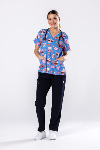 Groovy Snacks Scrub Top