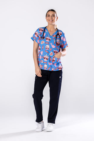Groovy Snacks Scrub Top