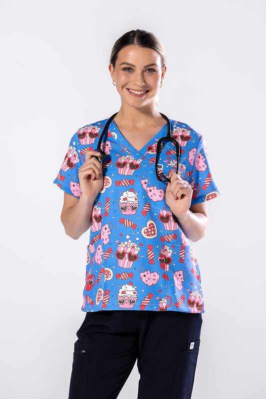 Groovy Snacks Scrub Top