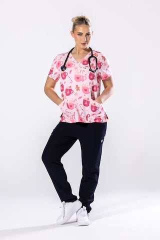 Pinkmas Choco Scrub Top