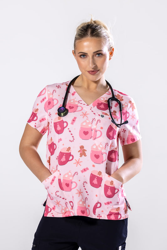 Pinkmas Choco Scrub Top