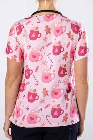 Pinkmas Choco Scrub Top