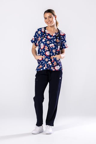 Santas Treat Scrub Top