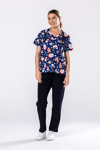 Santas Treat Scrub Top