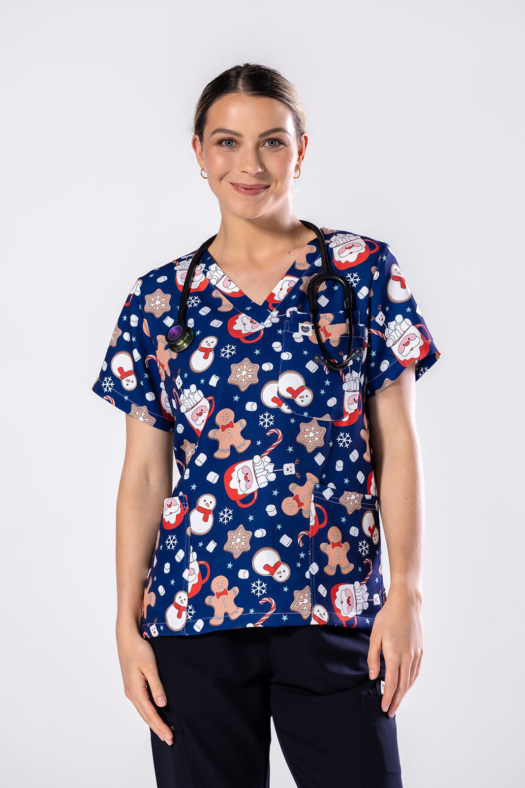 Santas Treat Scrub Top