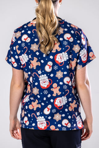 Santas Treat Scrub Top