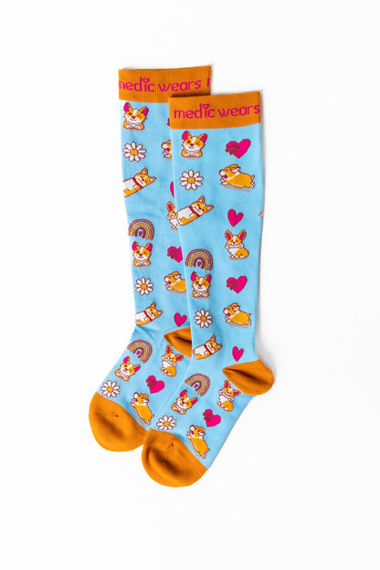 Happy Corgi Compression Socks