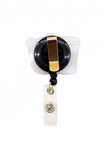 Coffee Bear Badge Reel
