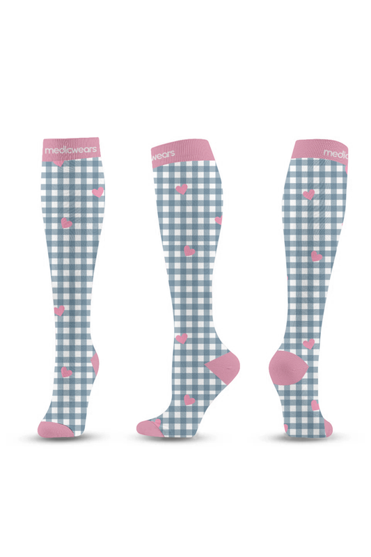 Blush Check Compression Socks