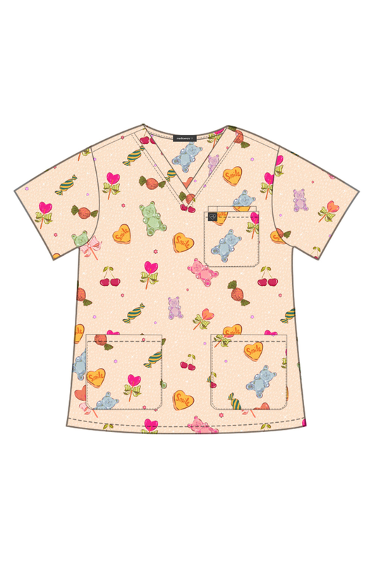 Gummy Bear Treats Scrub Top