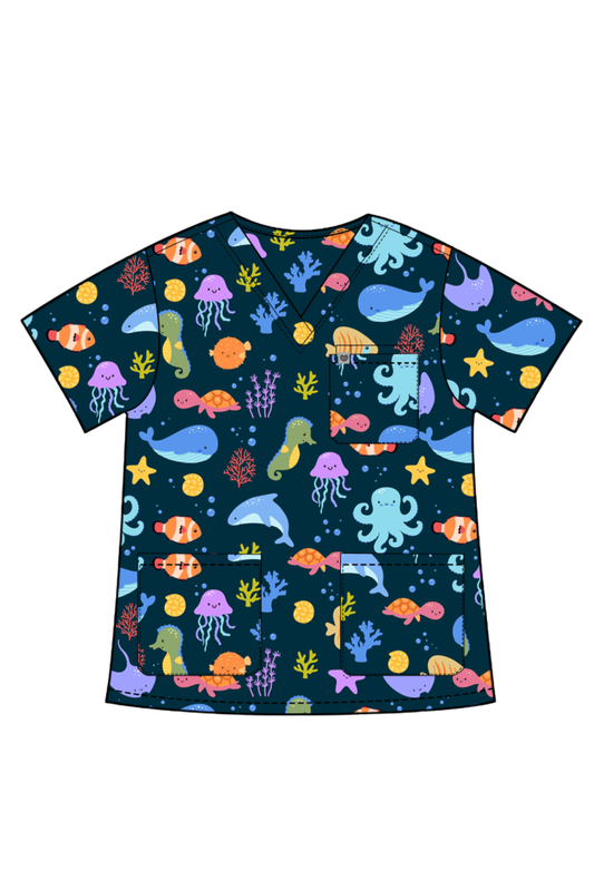 Ocean Cuties Scrub Top