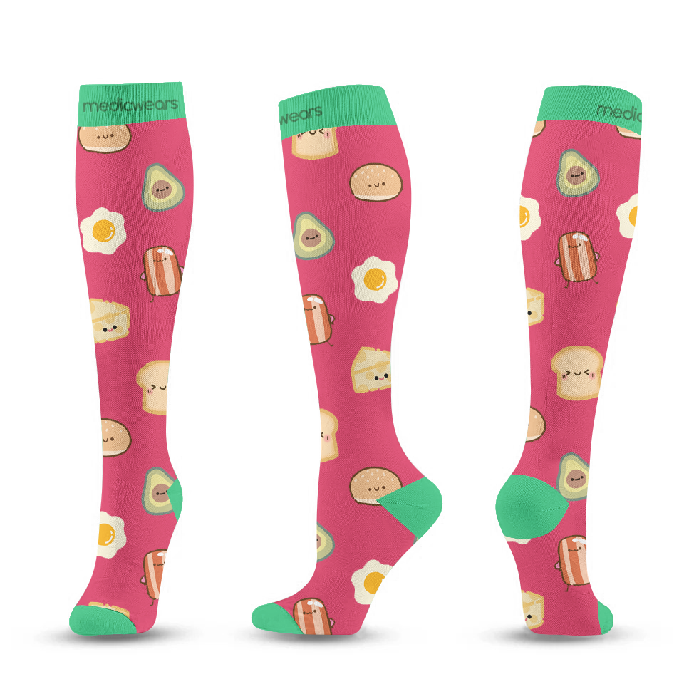 Big breakfast socks l Compression Socks l Fun Compression Socks