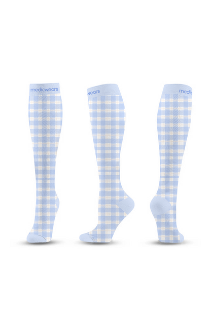 Blue Cottage Compression Socks