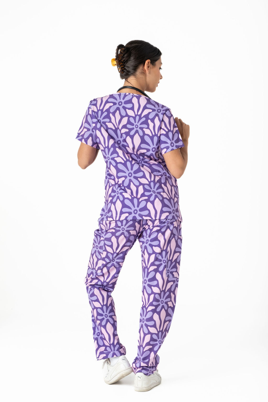 Purple Blooms Scrub Set